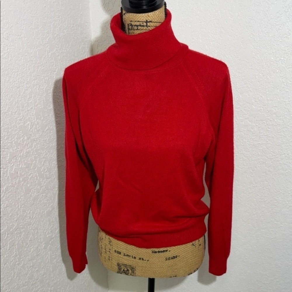 Vintage Designers Originals Vibrant Red Turtleneck Sweater